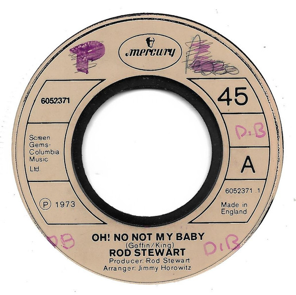 Rod Stewart - Oh! No Not My Baby - Used Vinyl Record 7" image 1