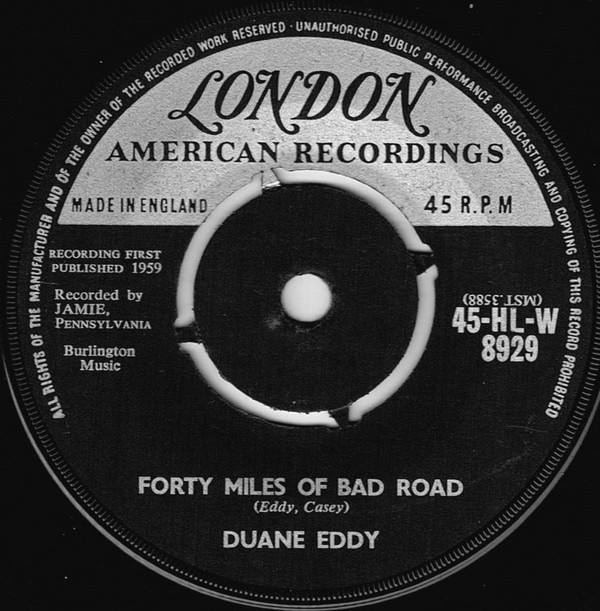 Duane Eddy - Forty Miles Of Bad Road - Used Vinyl Record 7" image 1