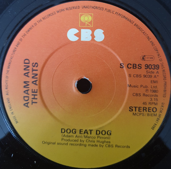 Adam And The Ants - Dog Eat Dog - Used Vinyl Record 7" image 1