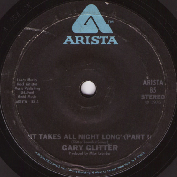 Gary Glitter - It Takes All Night Long - Used Vinyl Record 7" image 1