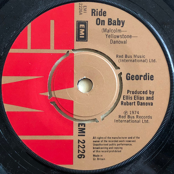 Geordie - Ride On Baby - Used Vinyl Record 7" image 1