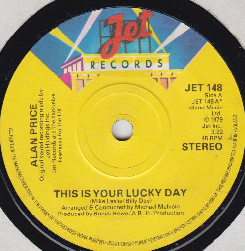 Alan Price - This Is Your Lucky Day - Used Vinyl Record 7" image 1