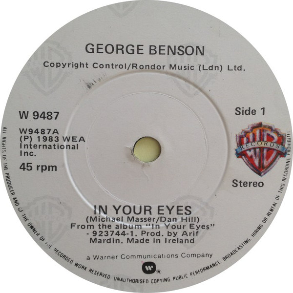 George Benson - In Your Eyes - Used Vinyl Record 7" image 1