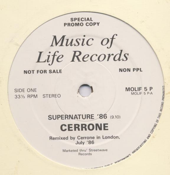 Cerrone - Supernature 86 - Used Vinyl Record 12" image 1