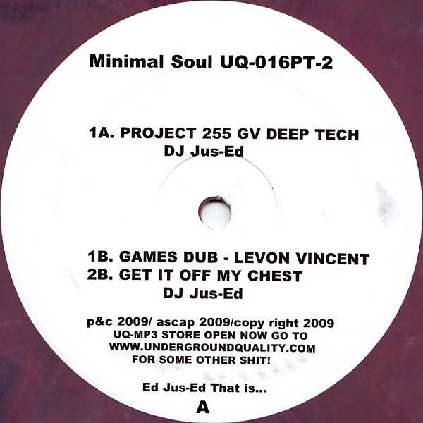 Jus-Ed - Minimal Soul Part 2 - Vinyl Record 12" image 1