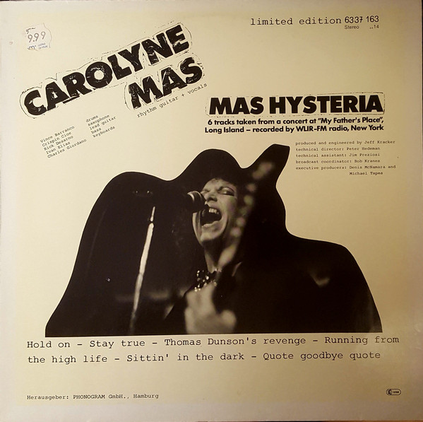 Carolyne Mas - Mas Hysteria - Used Vinyl Record image 1