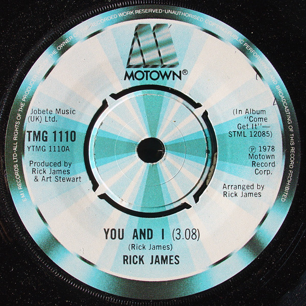 Rick James - You And I - Used Vinyl Record 7" image 1