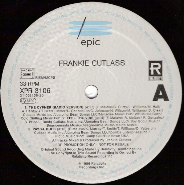 Frankie Cutlass - 6 Track Album Sampler - Used Vinyl Record 12" image 1