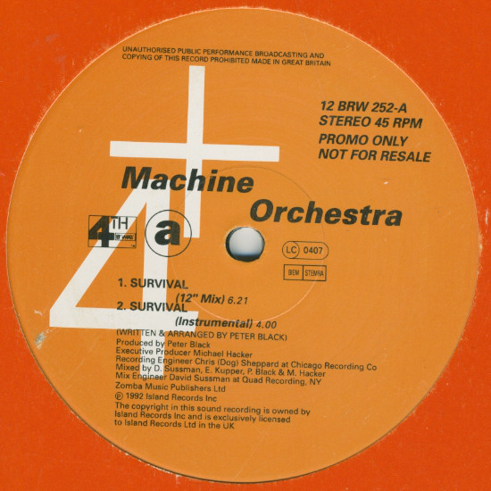 Machine Orchestra - Survival - Used Vinyl Record 12" image 1