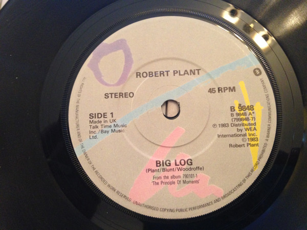 Robert Plant - Big Log - Used Vinyl Record 7" image 1