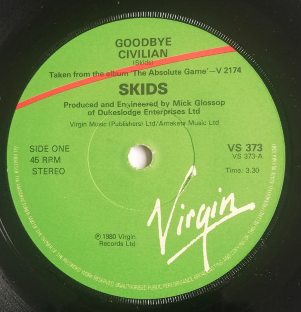 Skids - Goodbye Civilian - Used Vinyl Record 7" image 1