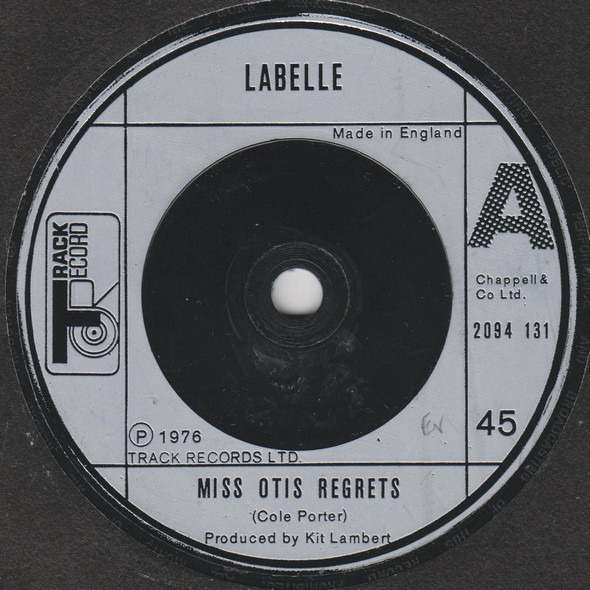 LaBelle - Miss Otis Regrets - Used Vinyl Record 7" image 1