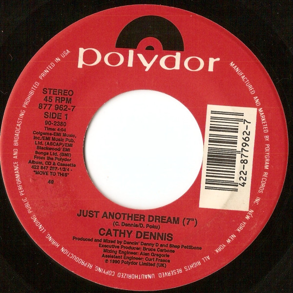 Cathy Dennis - Just Another Dream - Used Vinyl Record 7" image 1