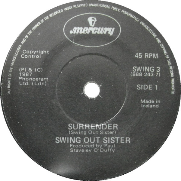 Swing Out Sister - Surrender - Used Vinyl Record 7" image 1