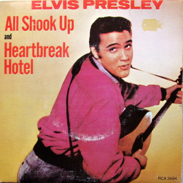 Elvis Presley - All Shook Up / Heartbreak Hotel - Used Vinyl Record 7" image 1