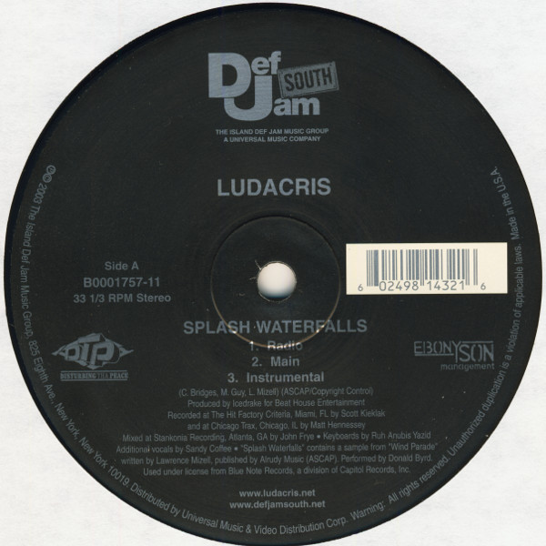 Ludacris - Splash Waterfalls / Blow It Out - Used Vinyl Record 12" image 1
