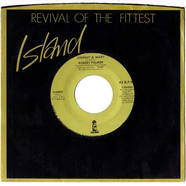 Robert Palmer - Johnny And Mary / Jealous - Used Vinyl Record 7" image 1