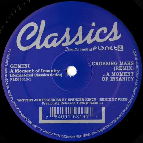 Gemini - A Moment Of Insanity - Vinyl Record 12" image 1