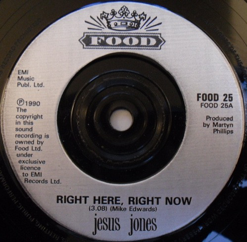 Jesus Jones - Right Here, Right Now - Used Vinyl Record 7" image 1