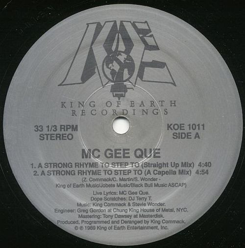 MC Gee Que - A Strong Rhyme To Step To / Give It Up - Used Vinyl Reco image 1