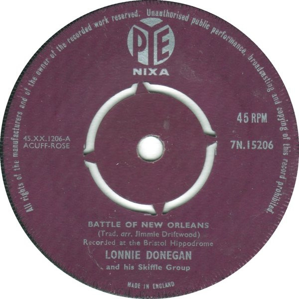 Lonnie Donegan's Ski - Battle Of New Orleans - Used Vinyl Record 7" image 1