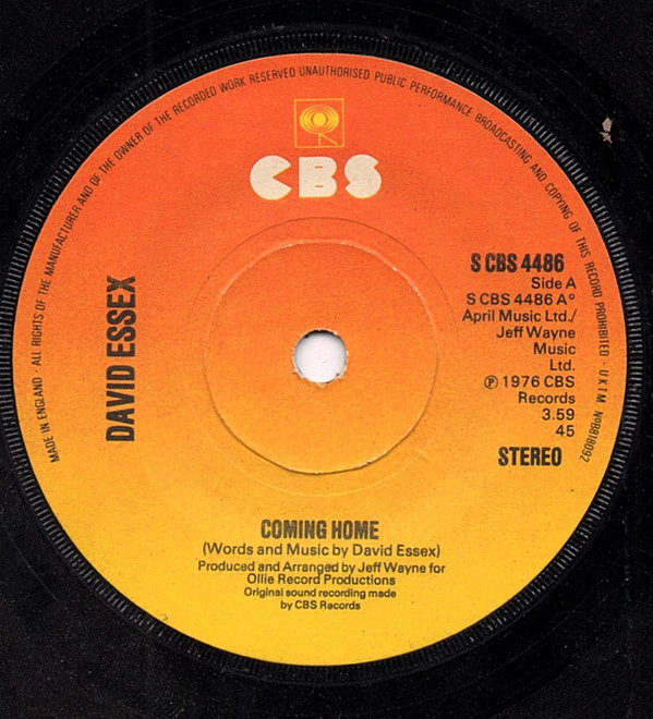 David Essex - Coming Home - Used Vinyl Record Single image 1