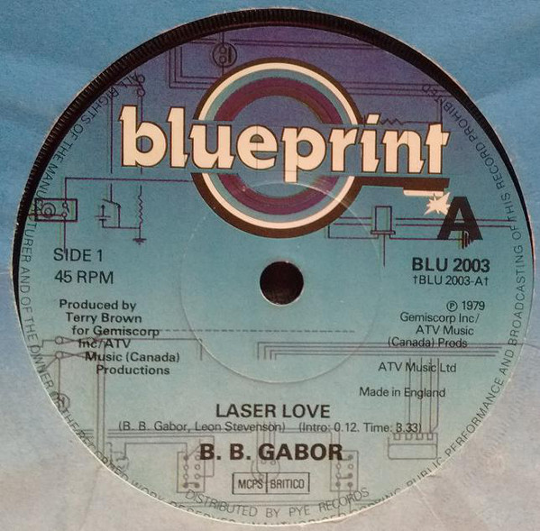 BB Gabor - Laser Love - Used Vinyl Record 7" image 1