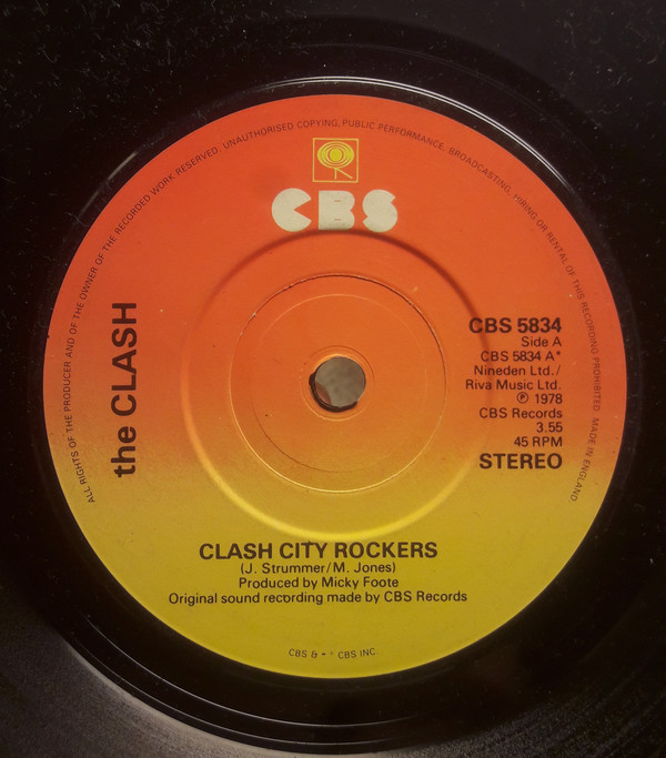 Clash - Clash City Rockers - Used Vinyl Record 7" image 1