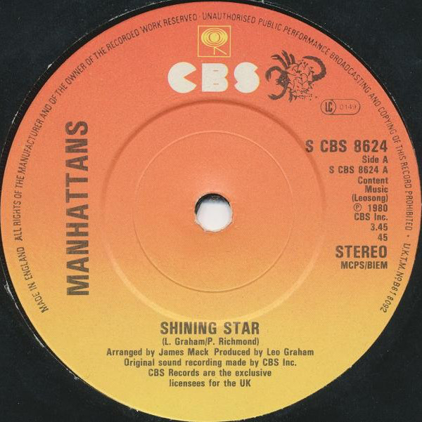 Manhattans - Shining Star - Used Vinyl Record 7" image 1