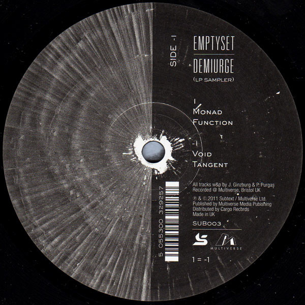 Emptyset - Demiurge LP Sampler - Vinyl Record 12" image 1