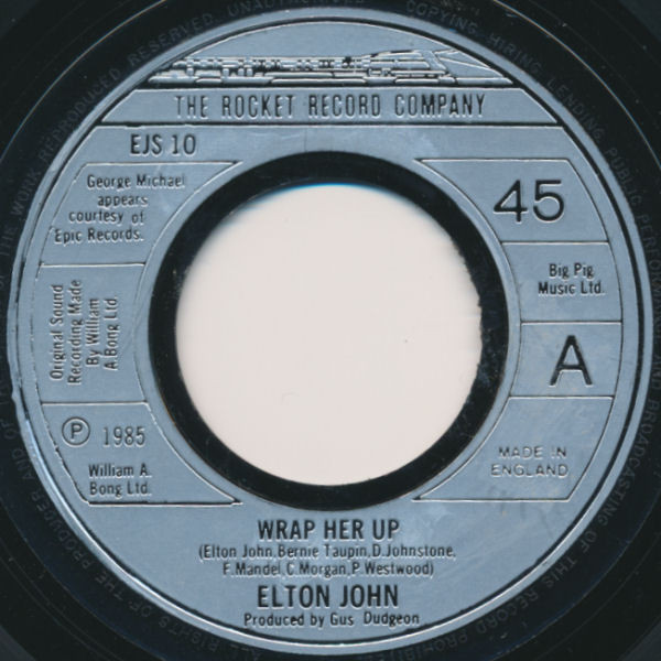 Elton John - Wrap Her Up - Used Vinyl Record 7" image 1