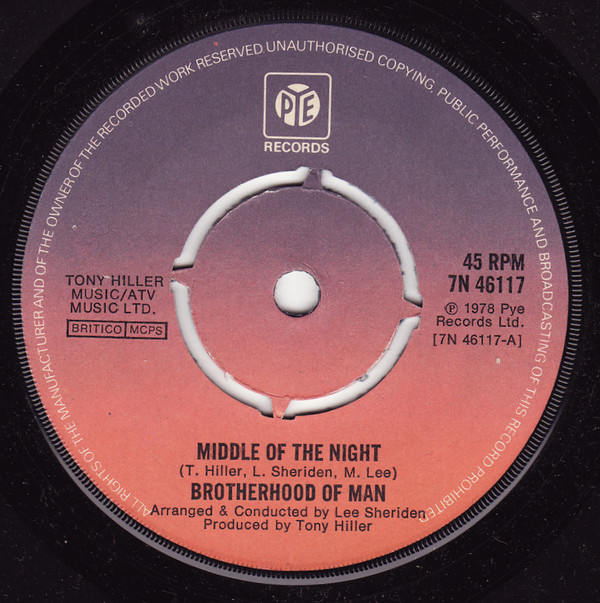 Brotherhood Of Man - Middle Of The Night - Used Vinyl Record 7" image 1