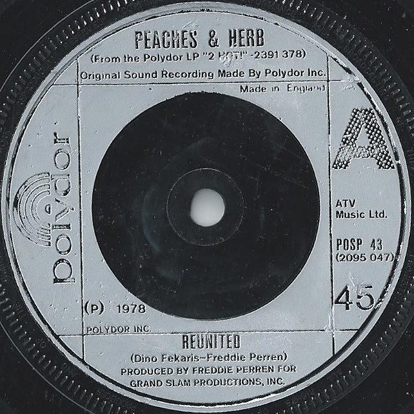 Peaches & Herb - Reunited - Used Vinyl Record 7" image 1