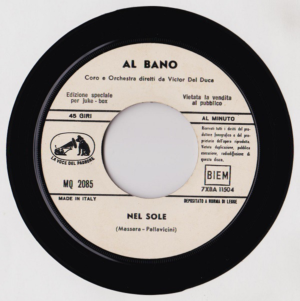 Al Bano Carrisi - Nel Sole - Used Vinyl Record 7" image 1