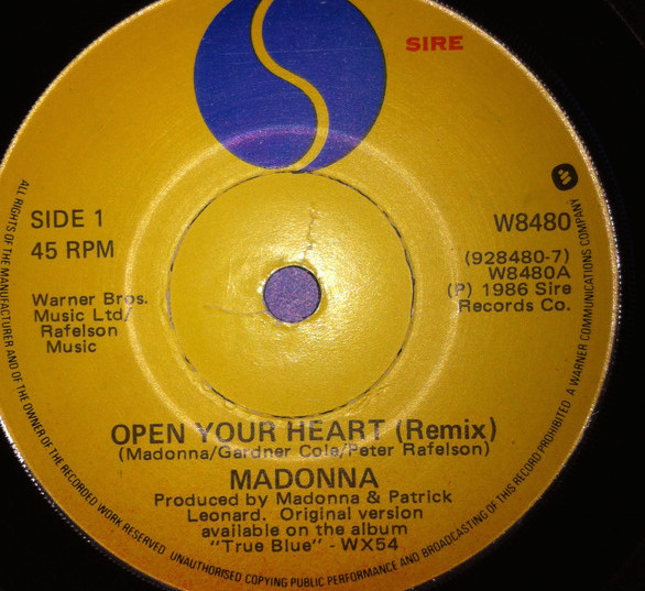 Madonna - Open Your Heart - Used Vinyl Record 7" image 1