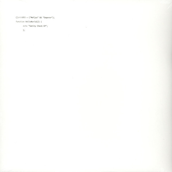 Mefjus - Hello World 2: Sanity Check EP - Used Vinyl Record 12" image 1