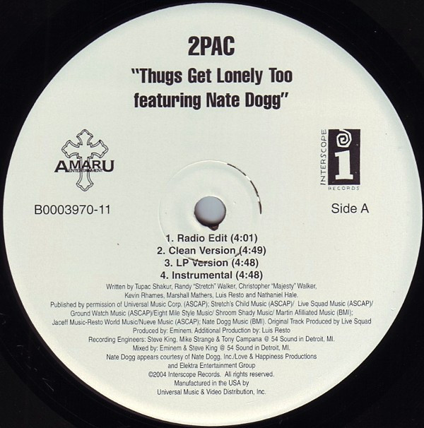 2Pac - Thugs Get Lonely Too - Vinyl Record 12" image 1