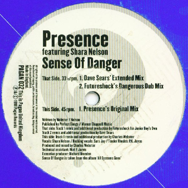 Presence - Sense Of Danger - Used Vinyl Record 12" image 1