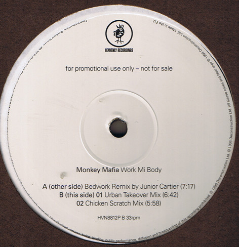 Monkey Mafia - Work Mi Body - Used Vinyl Record 12" image 1