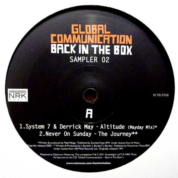 Global Communication - Back In The Box (Sampler 02) - Vinyl Record 12 image 1