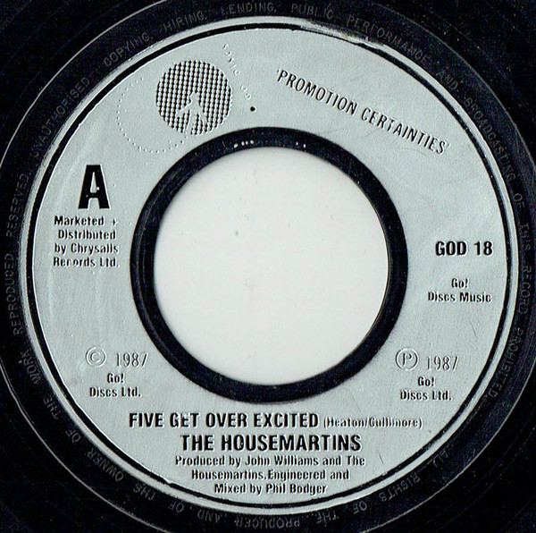 Housemartins - Five Get Over Excited - Used Vinyl Record 7" image 1