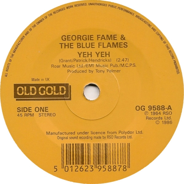 Georgie Fame & The B - Yeh Yeh / Get Away - Used Vinyl Record 7" image 1