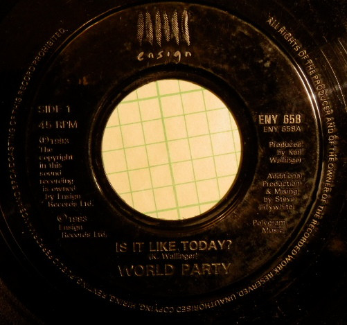 World Party - Is It Like Today? - Used Vinyl Record 7" image 1