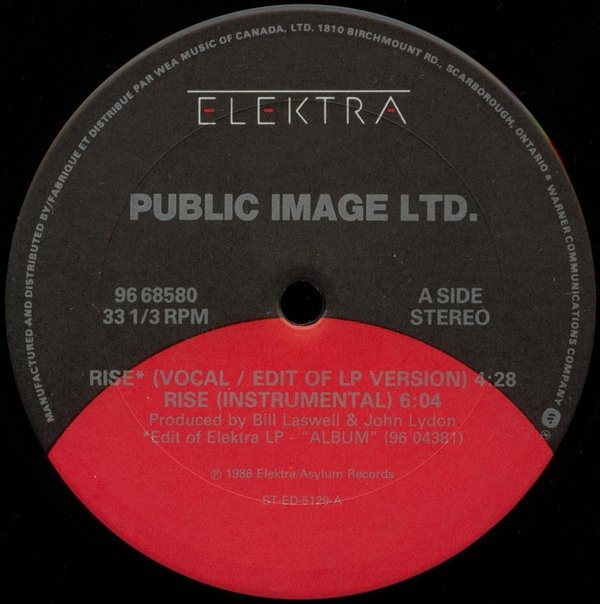 Public Image Limited - Rise - Used Vinyl Record 12" image 1