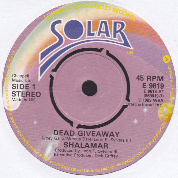 Shalamar - Dead Giveaway - Used Vinyl Record 7" image 1