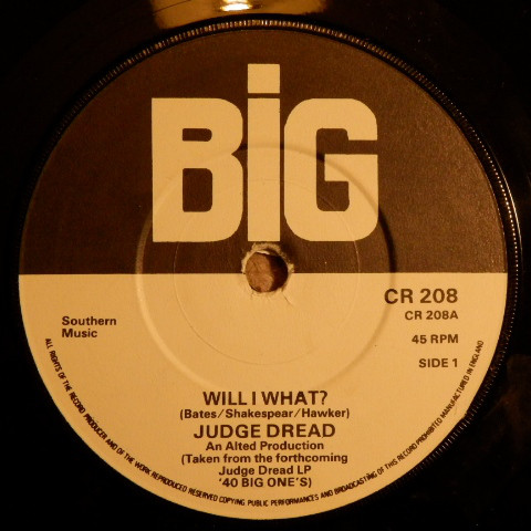 Judge Dread - Will I What? - Used Vinyl Record 7" image 1