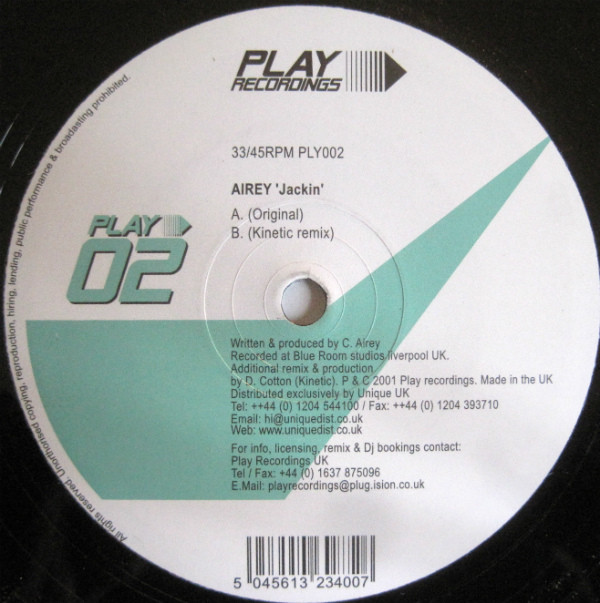 Airey - Jackin' - Used Vinyl Record 12" image 1
