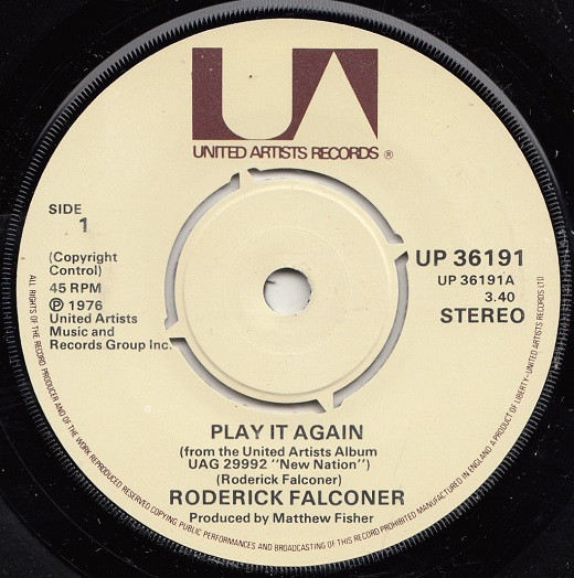 Roderick Falconer - Play It Again / New Nation - Used Vinyl Record 7" image 1