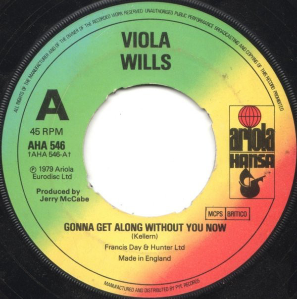 Viola Wills - Gonna Get Along Without You Now - Used Vinyl Record 7" image 1