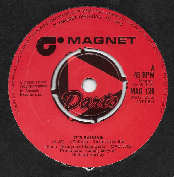 Darts - It's Raining - Used Vinyl Record 7" image 1